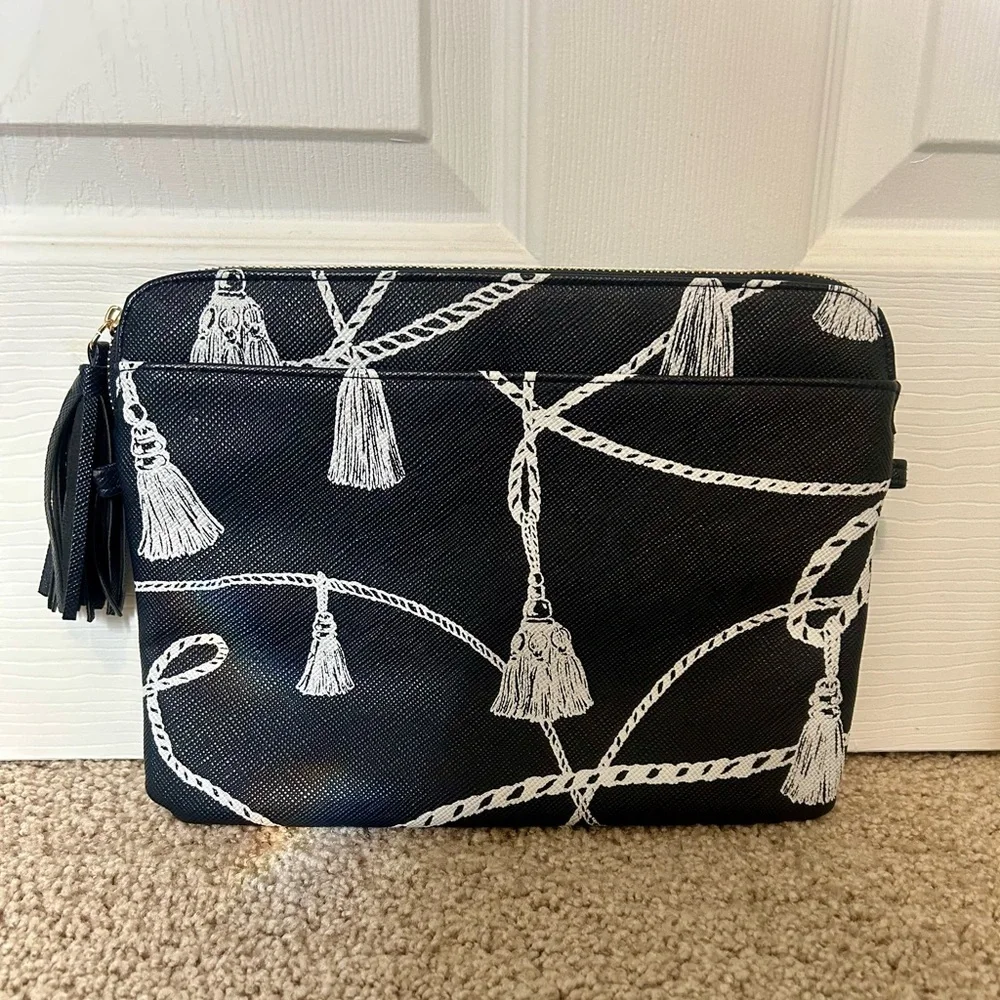 Cosmetic Bag Makeup Pouch Travel Organizer Navy and White by Chico’s